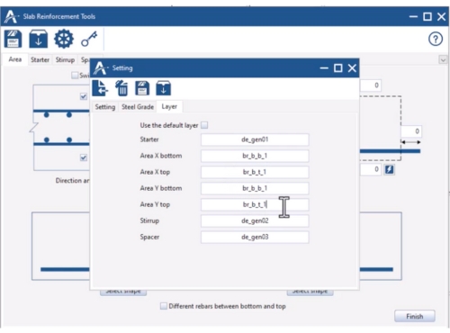polygonal slab rebar layer